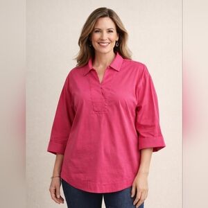 Chico's Dolman Sleeve Size Large Blouse Tops for Women 90s Pink